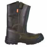 bota de seguridad industrial caña alta cuero graso marrón