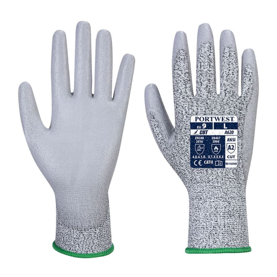 Guante Vending LR Cut con recubrimiento de PU gris en la palma